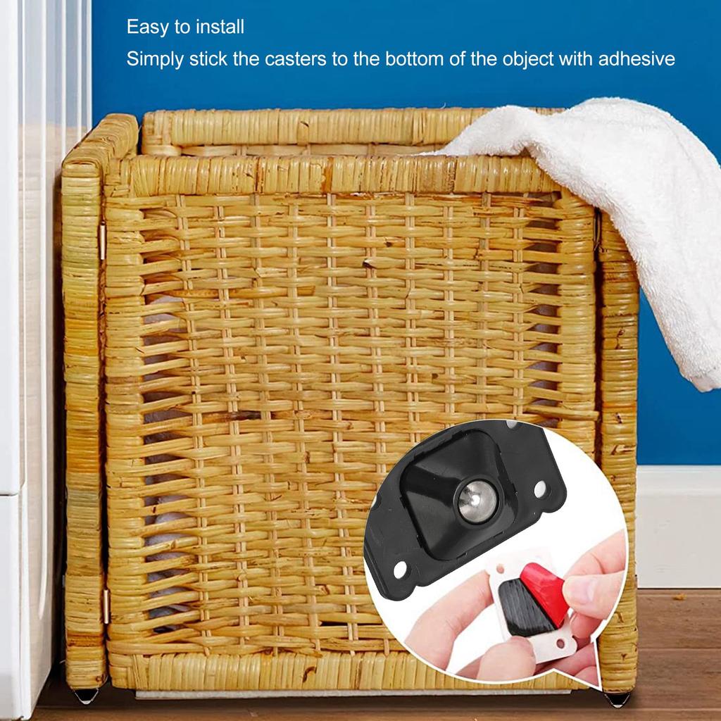 Caster Wheels Adhesive 360 Degree Rotation Roller Wheels for   Furniture Storage Box