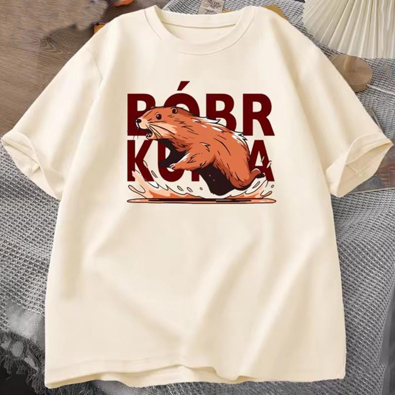 Bóbr Kurwa Gladiator cotton T Shirts for Unisex Women The Glory of Rome Graphic T-Shirt Bober Beaver Boberek Tshirt Casual Tees