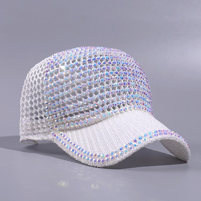 Strass-Baseballkappe, Outdoor-Sport, atmungsaktiv, Sonnenschutzhut, Sonnenschutzkappe
