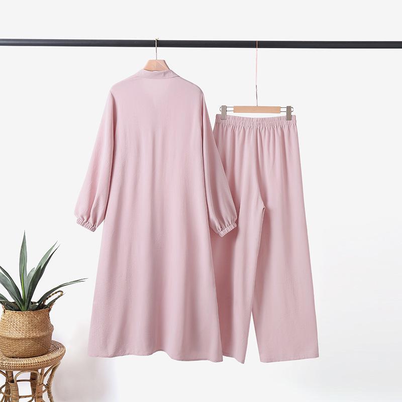 Brand 2025 Summer Women's Long Bubble Sleeve Muslim Dress