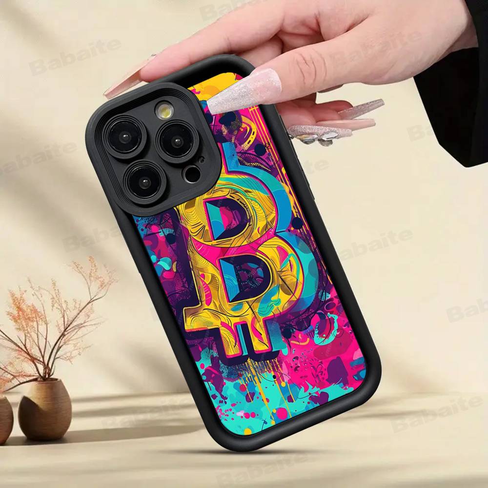 Luxury Bitcoin Phone Case For IPhone 17 16 15 13 11 12 14 Pro Max Plus Silicone Cover Shell