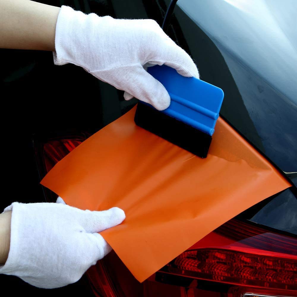 Vitzee® Car Wrapping Film Sheet Sticking Squeegee Set Plastic Scraper Spatula + 2 Felt