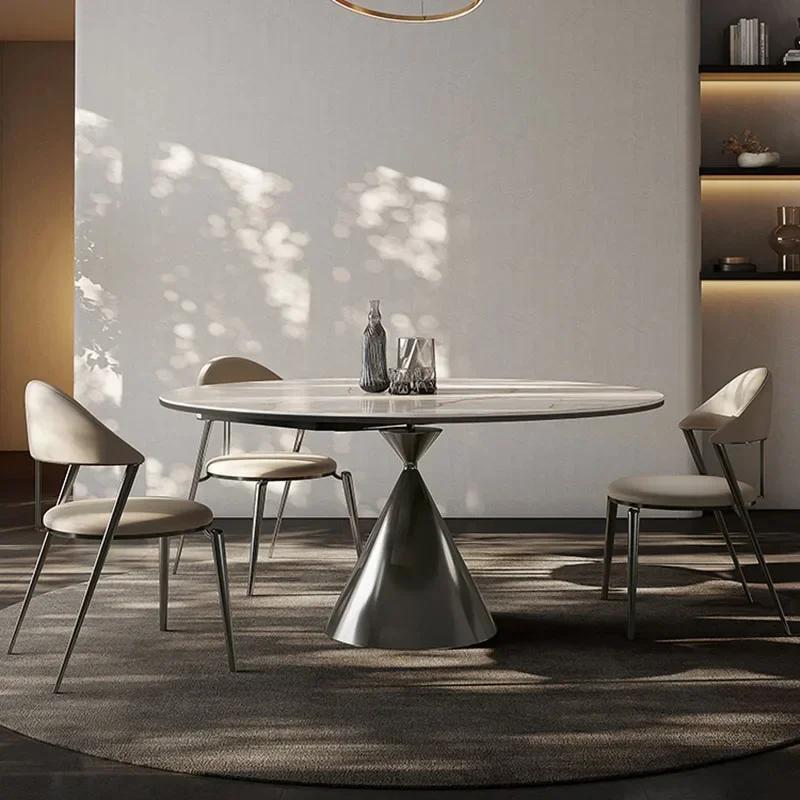 Runder Marmor-Esstisch Nordic Beauty Bequemer Wohnzimmer-Esstisch Minimalistisches Design  Jantar Küchenmöbel