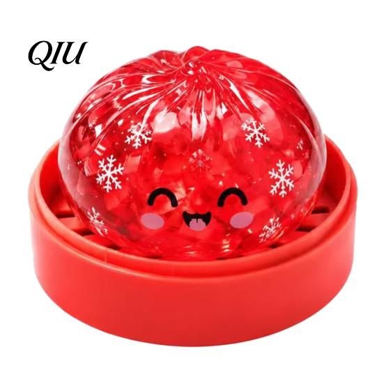 Portable Dumpling Toy Halloween Stress Relief with Steamer, Glitter Ball Fidget Party Favors Toy, Anxiety Relieving Steamed Bun Squeeze for