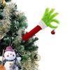 1pc Christmas Elf Body Tree Decoration Arm, Furry Green Monster Elf Arms Hand for Christmas Tree Ornaments Xmas Tree Pendant