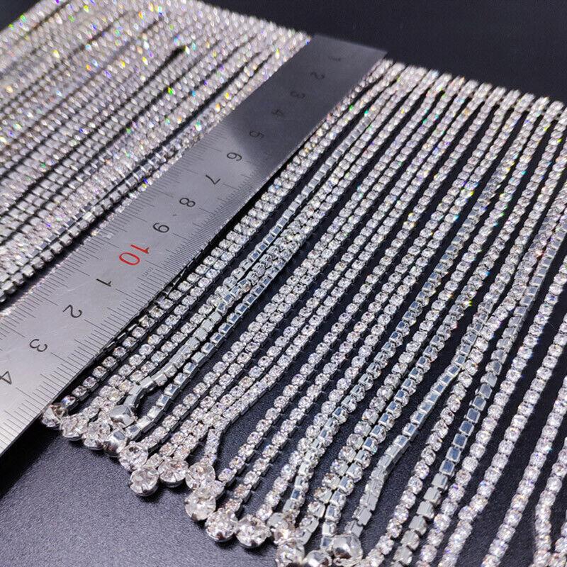 Frędzle z cyrkonii Kryształowy nieregularny łańcuszek z frędzlami Aplikacja Wstążka Do rękodzieła Sukienki Dżinsy Akcesoria Odzież Dekoracja DIY