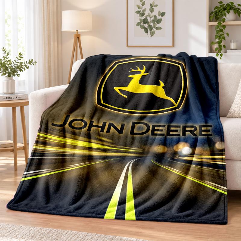 John Deere Printed Flannel Blanket Warm Comfort Bed Throw For Indoor Home Decoration
