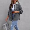 Women's Fashionable Casual Loose,fitting Distressed Patchwork Mid,length Denim Jacket