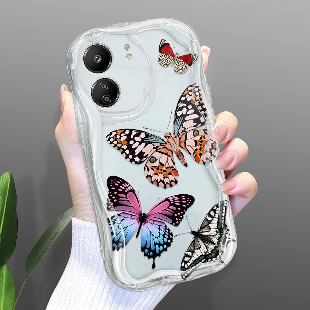 

Милый мультяшный узор, кремовая текстура, мягкий силиконовый чехол с волнистыми краями, чехол для телефона Xiaomi Redmi Xiaomi Poco C75 прозрачный