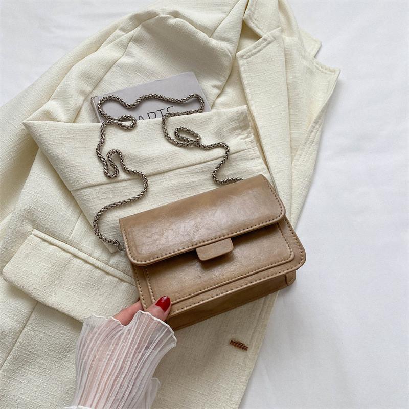 Trendy Retro Small Square Bag 2023 New Casual Korean Style Shoulder Bag In Black хаки