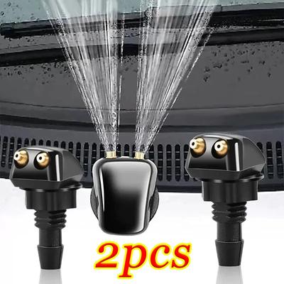 1/2Pcs Car Windshield Wiper Washer Spray Nozzle Fits Most Car Models Car Dual Holes Windshield Washer Nozzle Water Spray