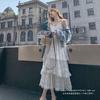 French white suspender dress women's summer new temperament lace cake skirt seaside vacation long skirt