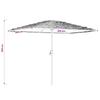 White Sun Umbrella with Steel Pole 300 x 200 x 250 cm