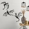 3pcs Dragon Metal Wall Art Indoor Outdoor Decor Fantasy Iron Mural Housewarming Gift