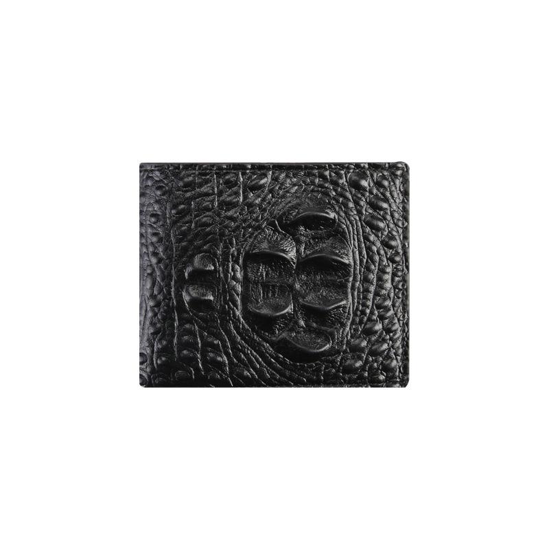 Men's Slim Crocodile Pattern Card Holder Wallet with Money Clip and Multiple Card Slots
