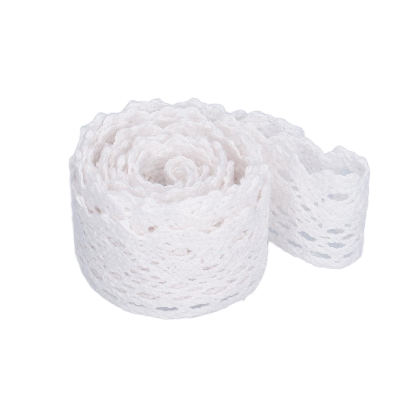 

Lace Ribbon DIY Cotton Net 2.5cm Width 20 Yards Exquisite Lace Trim for Curtain Clothes Tablecloth Gift DecorationWhite белый