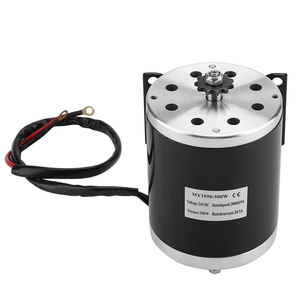 Heijom 2500 RPM Electric Motor DIY 500W DC 24V High Speed Motor with Bracket Permanent Magnet Go Kart for Electric Bike Electric Scooter Motor,
