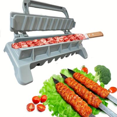 1 adet, Kolay Kebap Makinesi, Tek Sıralı Plastik Şiş Kalıbı, Zahmetsiz Barbekü için Gıda Güvenli ve Taşınabilir, Mutfak Malzemeleri