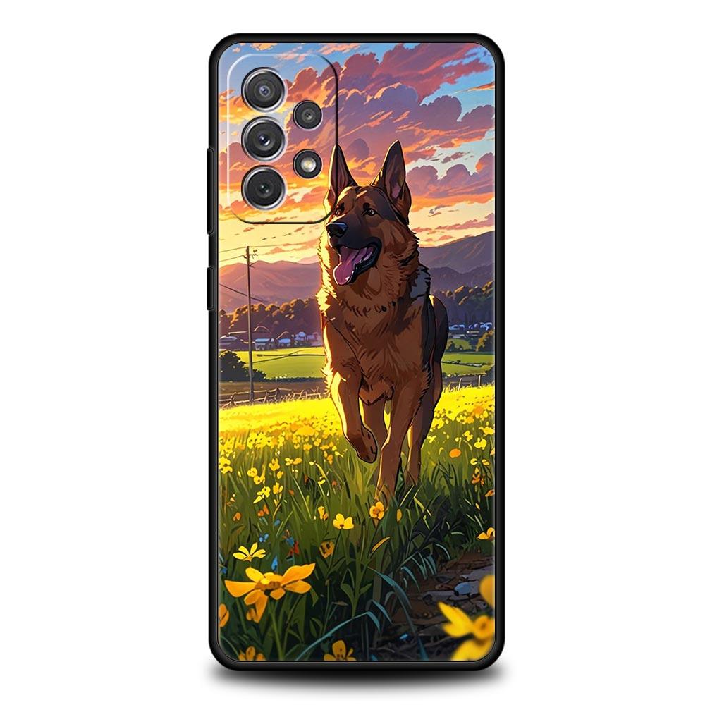 Phone Case For Samsung A17 A15 A13 A51 A71 A41 A31 A21S A07 A05 A35 A55 A23 A25 A33 A53 A73 5G Cover Beauty German Shepherd Dog