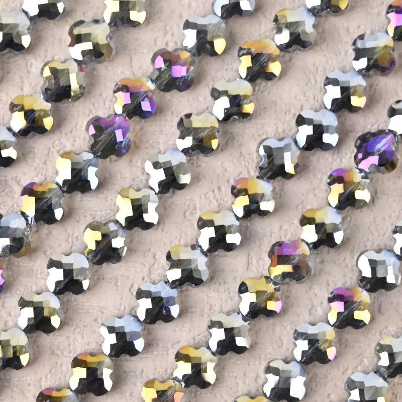 Electroplated Four-Leaf Clover Sherpa Beaded Jewelry Accessories for DIY Necklaces