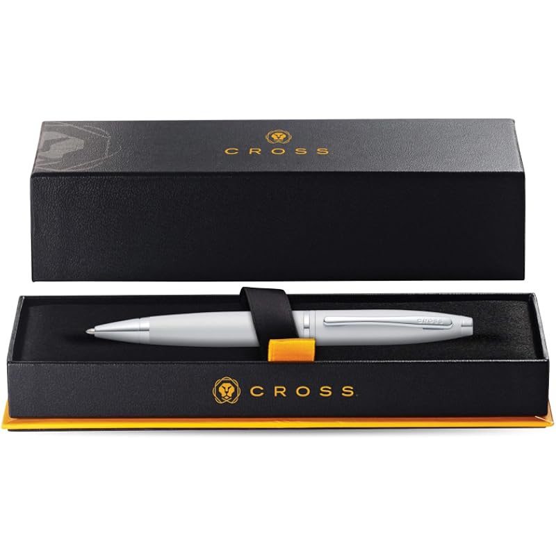 Cross Calais Refillable Ballpoint Pen Presented in a Luxury Gift Box - Medium Point, Black Ink, Satin Chrome