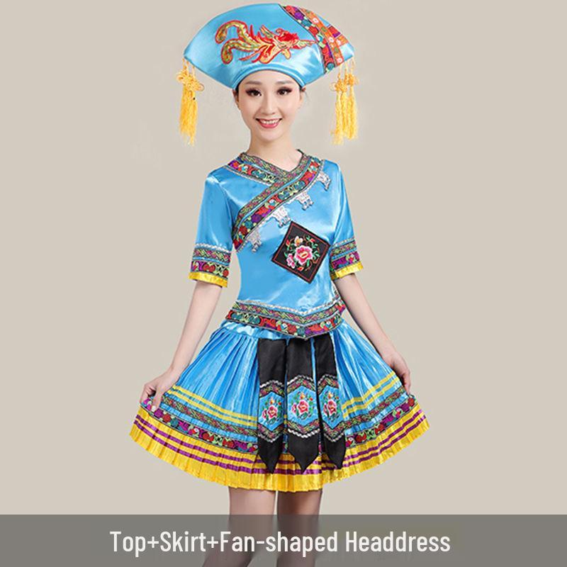 

Женский костюм для танца народности чжуан и туцзя 3 марта в Гуанси M