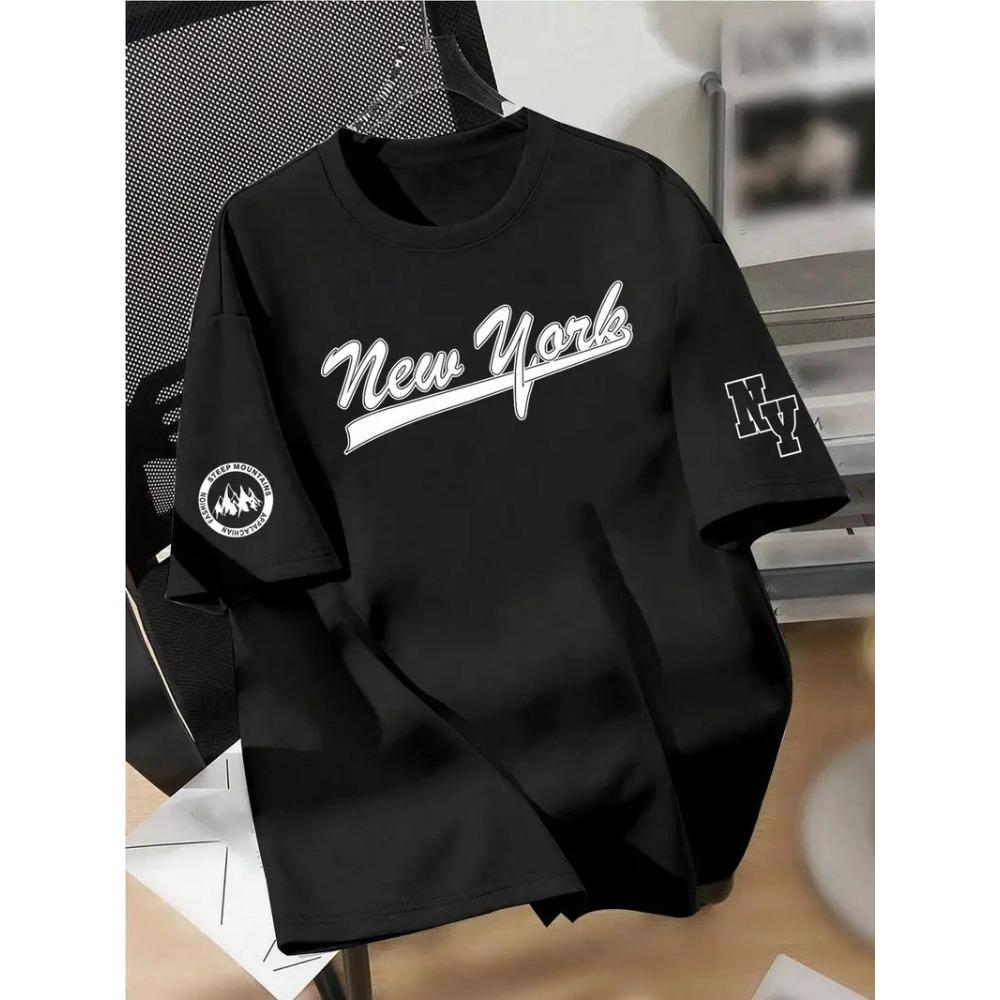 Men's Fashion T-shirt   Personalized Letters   Pattern Printed Men's T-shirt Top