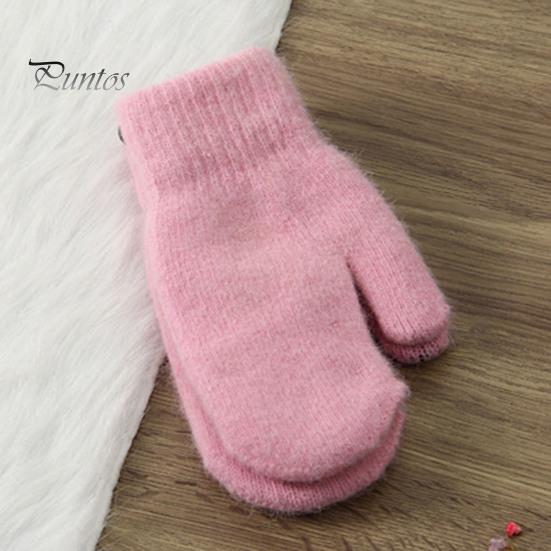 Adults Mittens 1 Pair Women Double-layers Cute Stretchy Soft Thickened Cold Female Resistant Solid Color Autumn Winter Girls Gloves for Riding