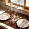 Coffee Bar Mat for Countertop 18x12 Inches Coffee Maker Mat Rubber Espresso Machine Mat Coffee Time Slogan Barista Station Mat