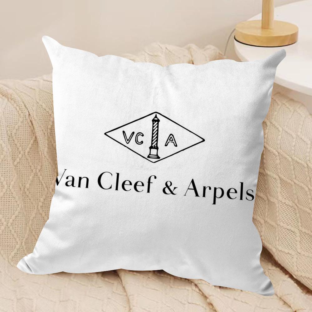 VVan CCellf Arpels Cushion Cover Short plush Doublesided Print Square Throw Pillow Covers Sofa Home Cushion Decor
