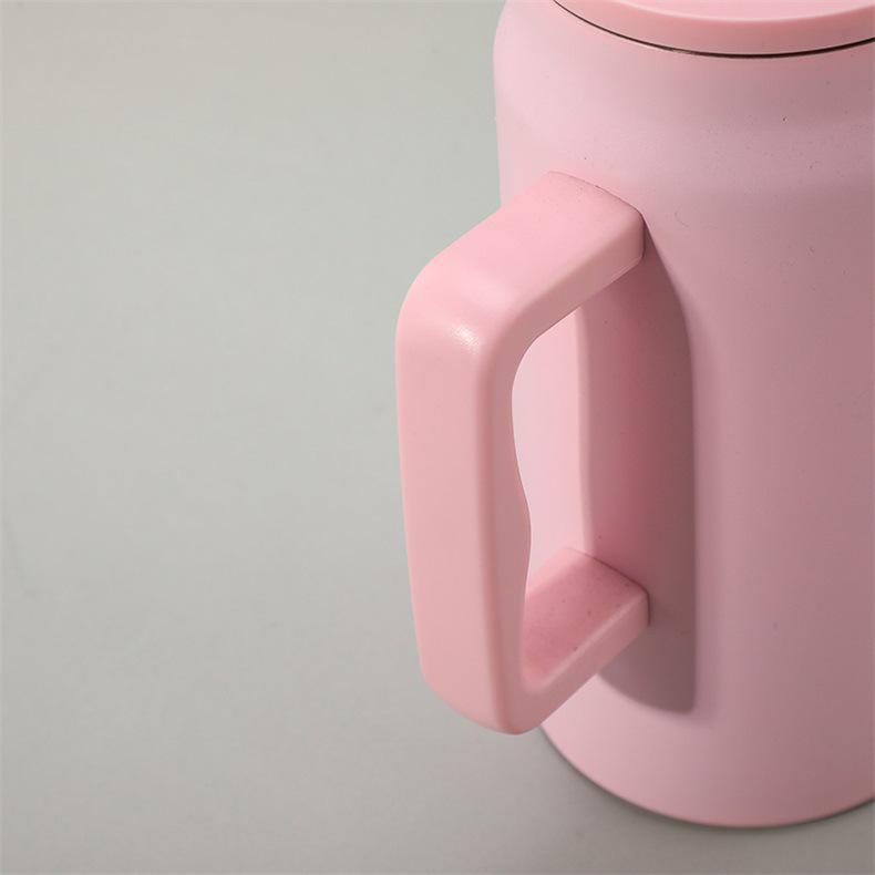 Large Capacity Travel Cup with Handle & Straw, Leak-Proof, Portable, Fits Car Cup Holder, Ice Cooler Function