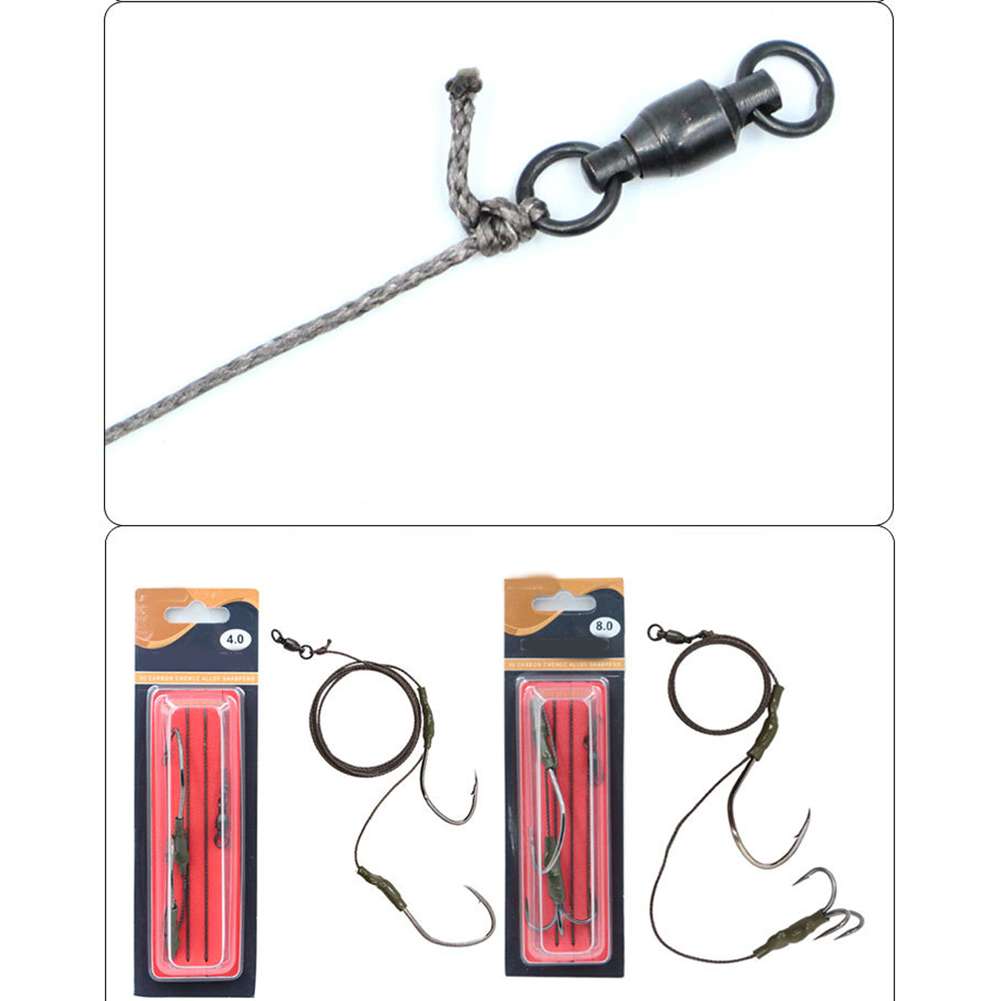 Freshwater For Catfish Rig PE Line + High Carbon Hooks 6# 8# or 8# 10#