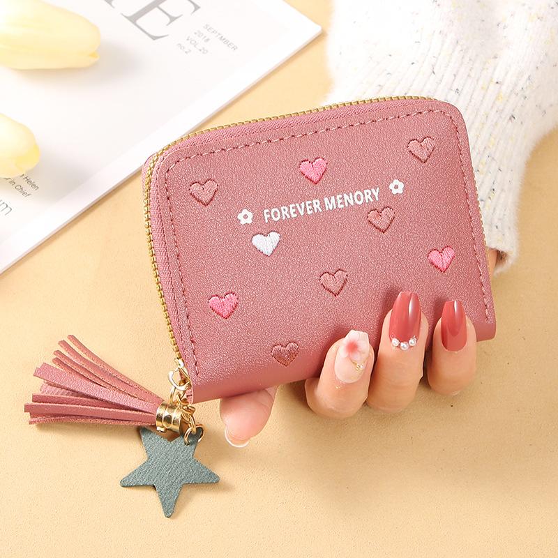 Women's Wallet Women's Short Zipper Card Position Wallet Japanese and Korean Change Bag Multifunctional Folding Wallet Small Wallet