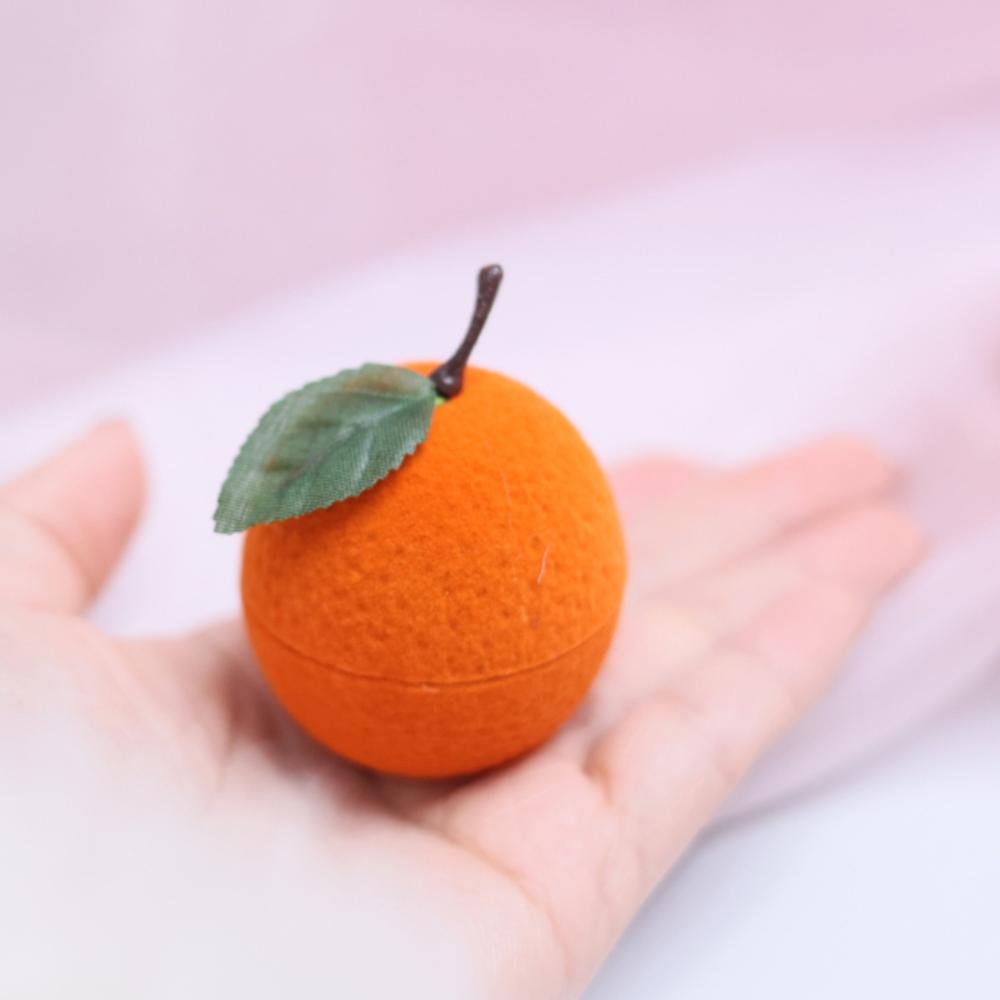 Dustyproof Flocking Jewelry Box Popular Orange Jewelry Box Orange Ring Box Valentine's Day