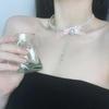 Tassel Pearls Rhinestone Choker Silver Shiny Neck Jewelry Personalized Bow Beads Necklace  Bride