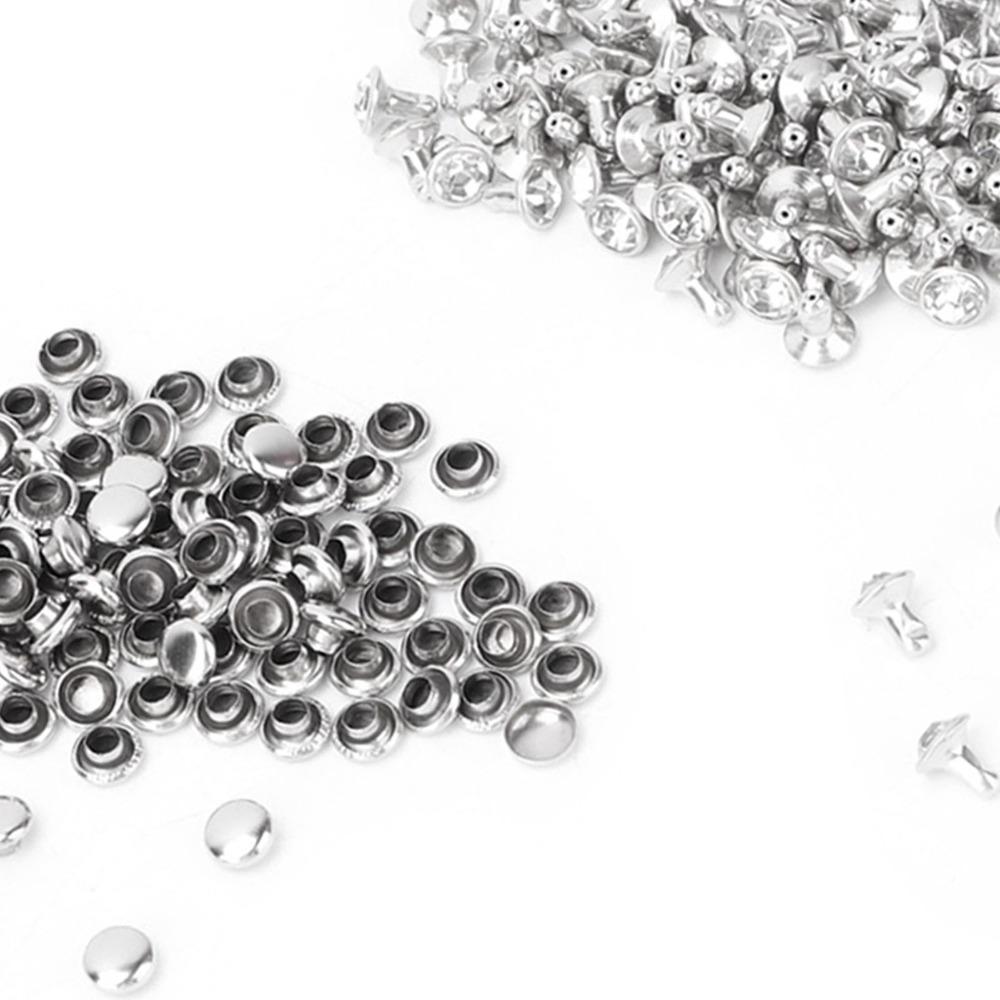 100pcs Silver & Gold Crystal Rivets Metal Material Double Cap Rivets  DIY Leather Craft
