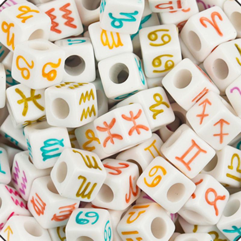 100Pcs/Lot Trendy Acrylic Square Alphabet Beads Large Hole Letter Loose Spacer Bead Jewelry Handmade Bracelet Making Supplies