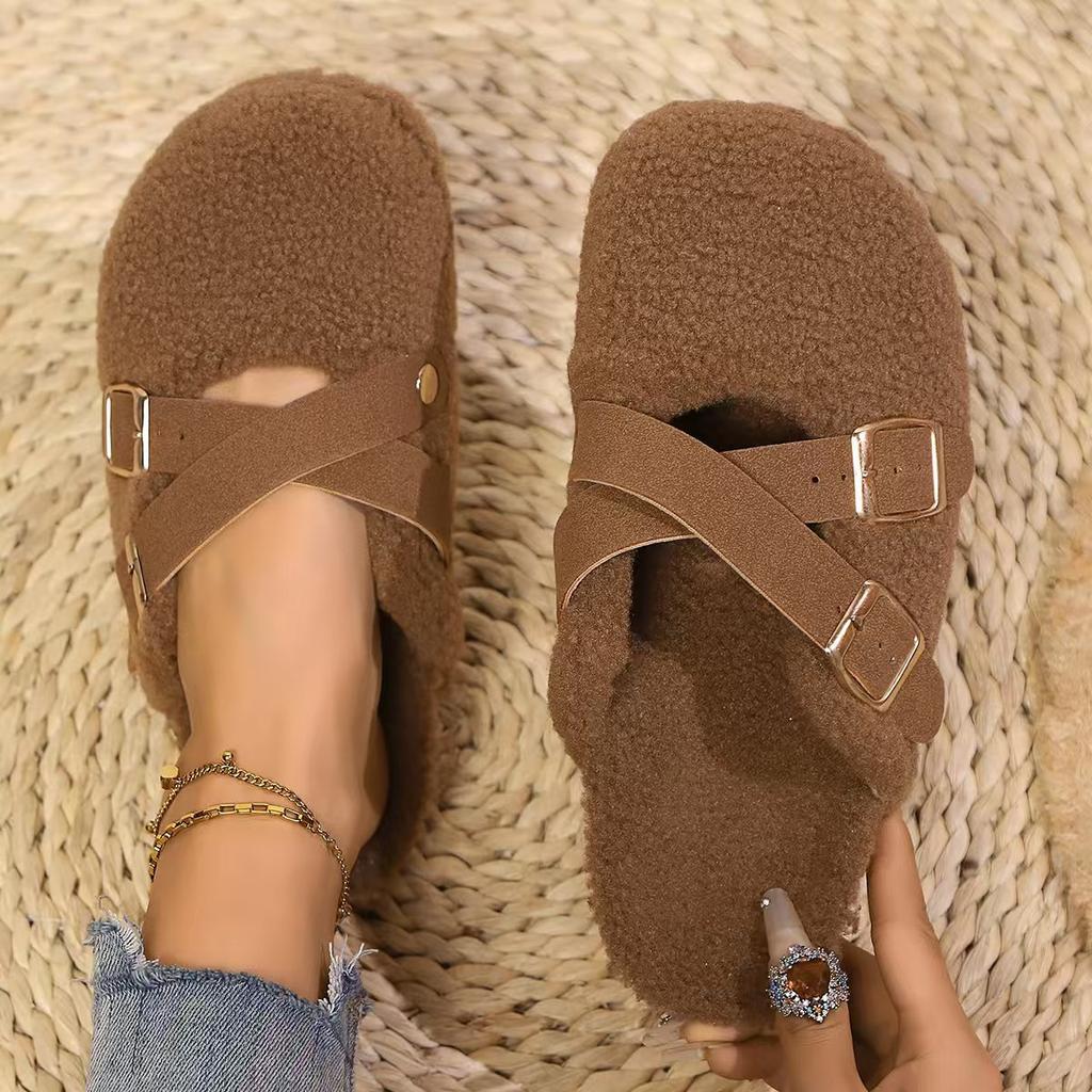 Fashion Luxury Woman Woolen Fur Flats Warm Plush Shoes Women Candy Color Fur Loafers Ballerina Furry Moccasins Cozy Lambswool Flats