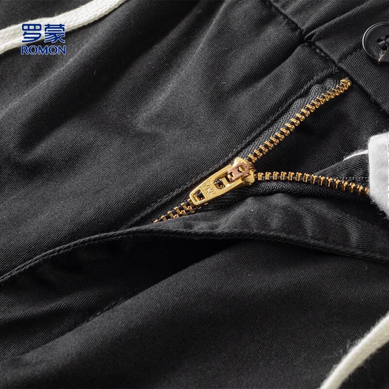 ROMON Men's Summer Casual Straight-Leg Pants with YKK Zipper