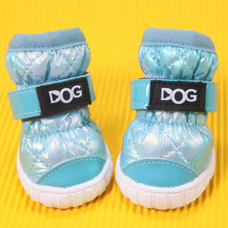 4 Pcs/Set Waterproof Winter Dog Shoes For Small Dogs Warm Fleece Puppy Pet Shoes Dog Snow Boots Chihuahua Yorkie Teddy Shoes