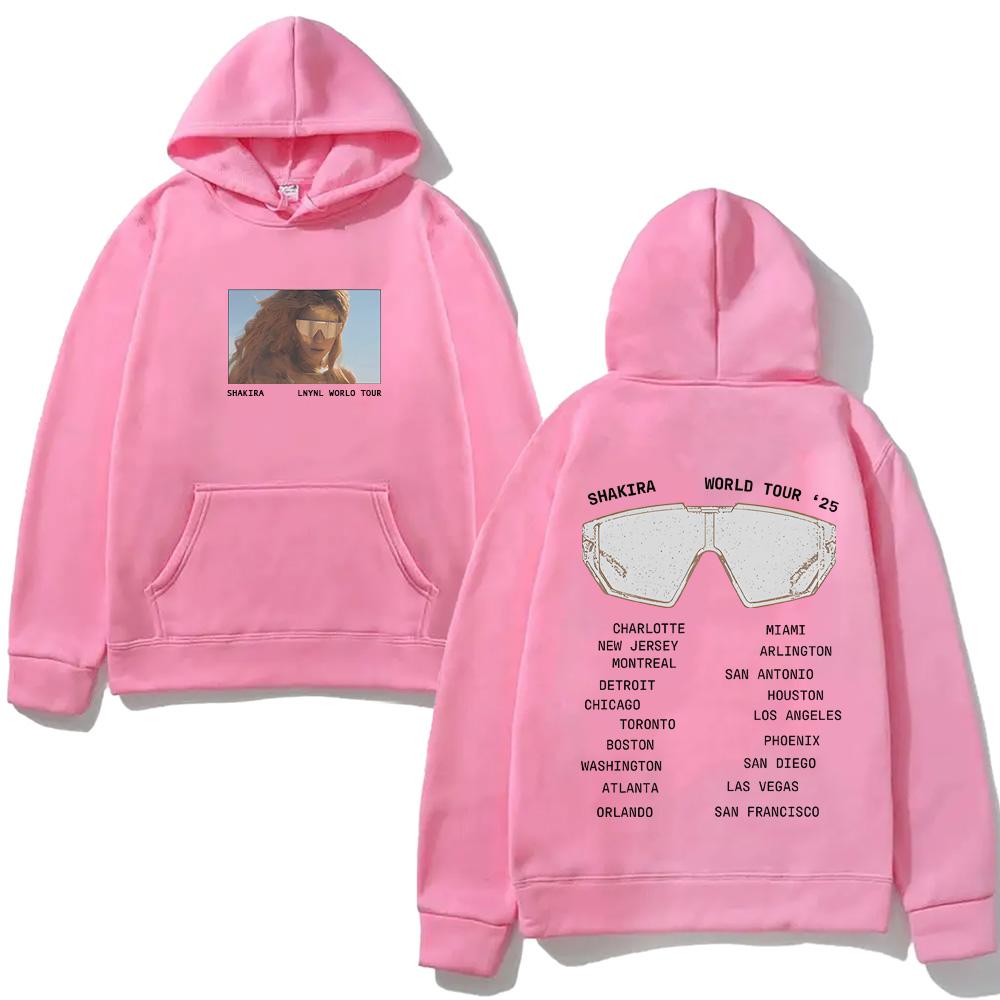 LMYNL World Tour Sunglasses HOODIE Shakira Singer's Style Harajuku Moletom with Hooded Fleece Comfortable Hoody