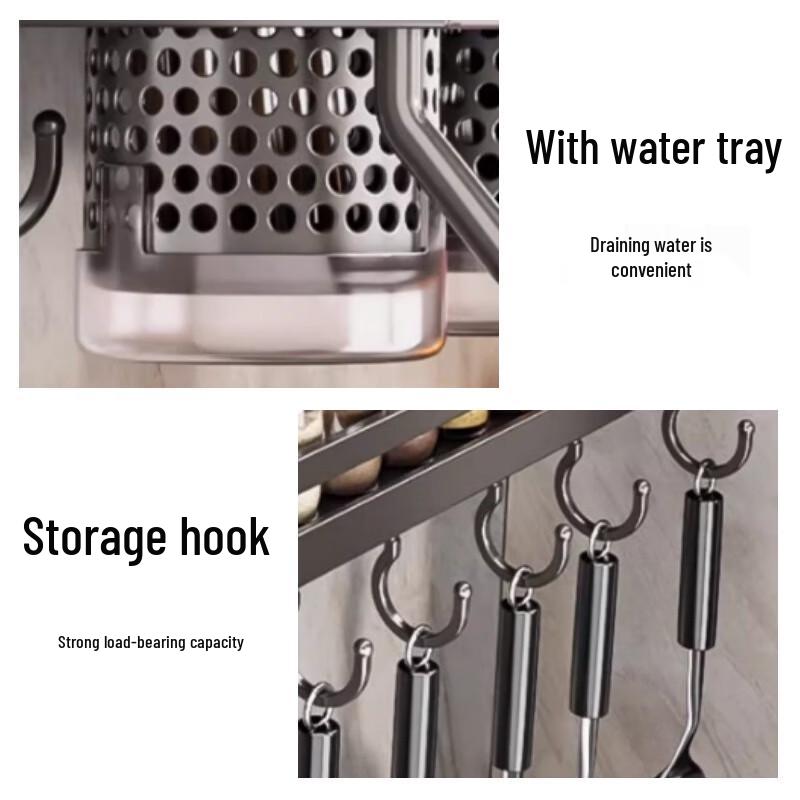 Multi-functional Stainless Steel Kitchen Storage Rack