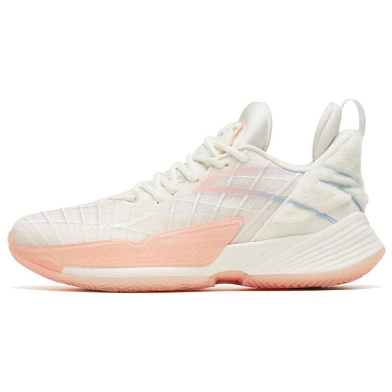 Anta Light Horseman 3 Samoyed Cushioning Anti-Slip And Wear-Resistant Low-Top Performance Basketball Shoes White Pink Sneakers 112241108-3