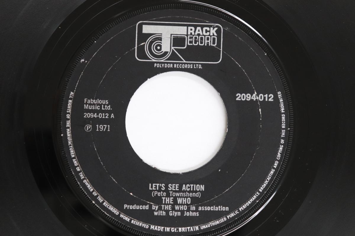 

7inch Record WHO - Let s See Action 2094012 Track Record 1971 UK Rock Used