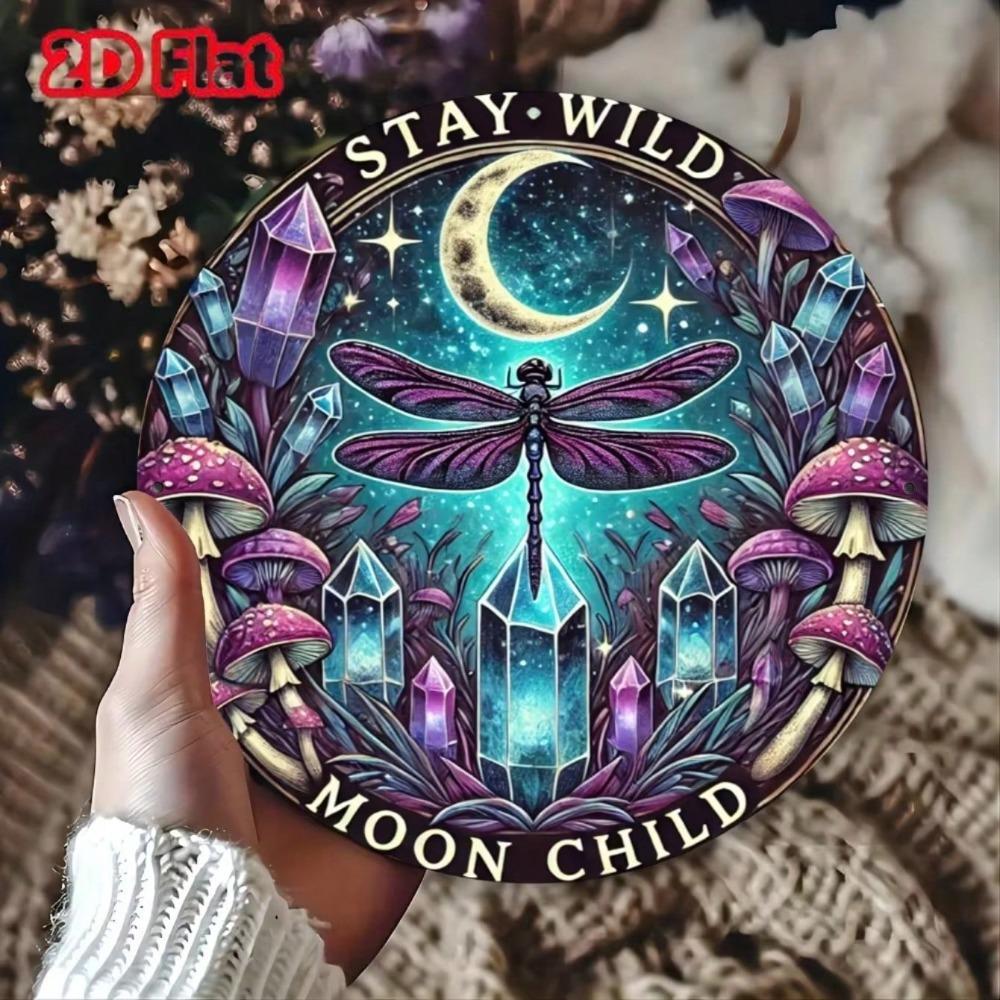 Vintage Round Moon Sign Wall Art Home Decor Bedroom Gift