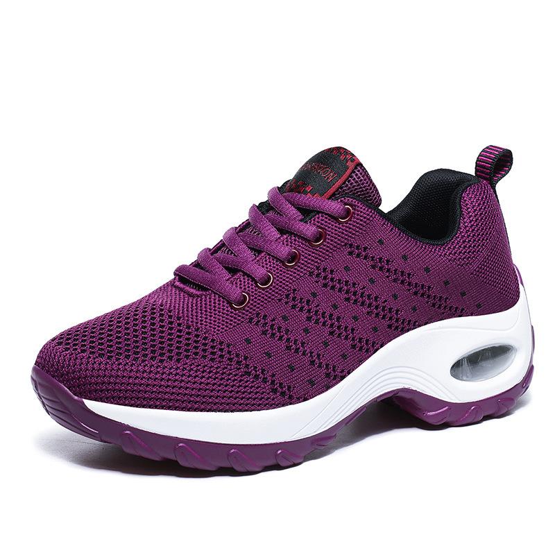 (New) Size Women's Shoes Spring New Front Lace-up Casual Sports Shoes Heightening Air Cushion Shoes Rocking Shoes Women