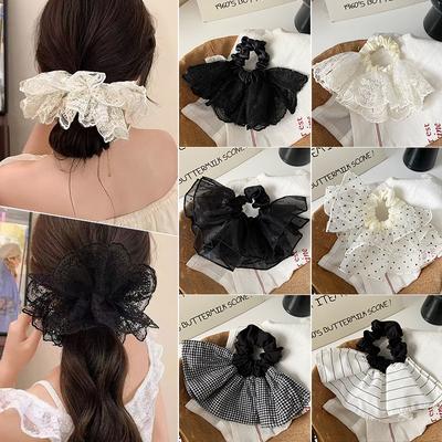 Kore Etek Şekli Kalın Bağırsak Saç Bandı Yeni Moda Tasarım Dantel Saç İpi Bağlama Lastik Toka Kız Saç Aksesuarları