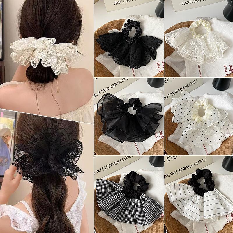 Korejský Tvar Sukně Čelenka Tlustého Střeva Nový Módní Design Krajková Gumička do Vlasů Vázanka Scrunchies Gumička Dívčí Vlasové Doplňky