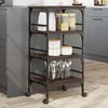 VidaXL Kitchen Trolley, Shelf with Wheels, Service Cart, Indoor Living Room Bathroom Storage Furniture, Oak 842330
