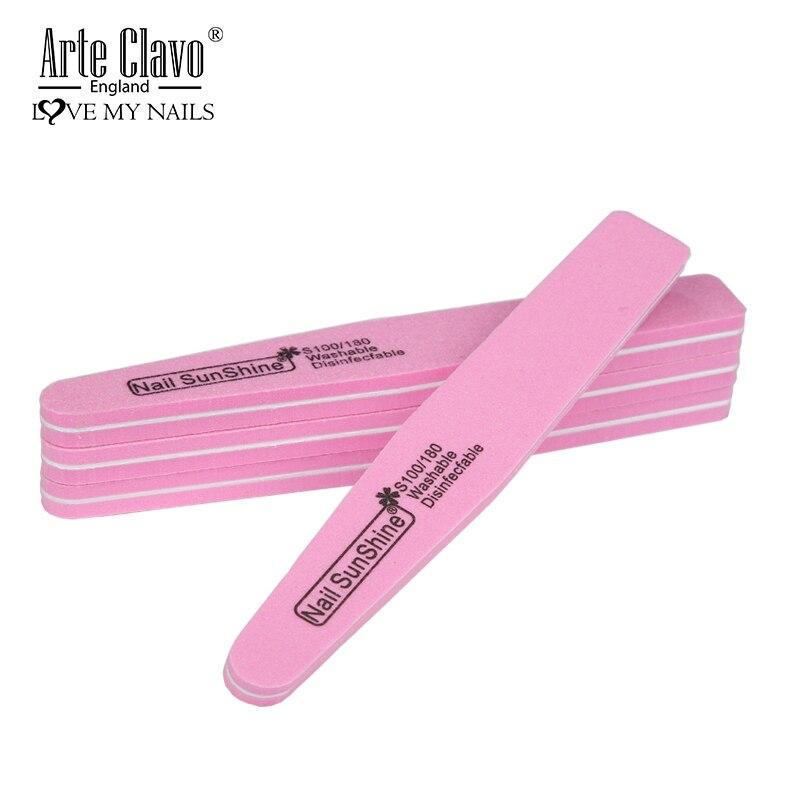 

Arte Clavo Пилочка для ногтей Профессиональная губка Двусторонняя шлифовальная насадка для дизайна ногтей Педикюр Маникюр Инструменты для ухода за ногтями Розовый цвет